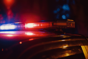 Aggravated DUI arrest in Scottsdale Arizona with police lights flashing