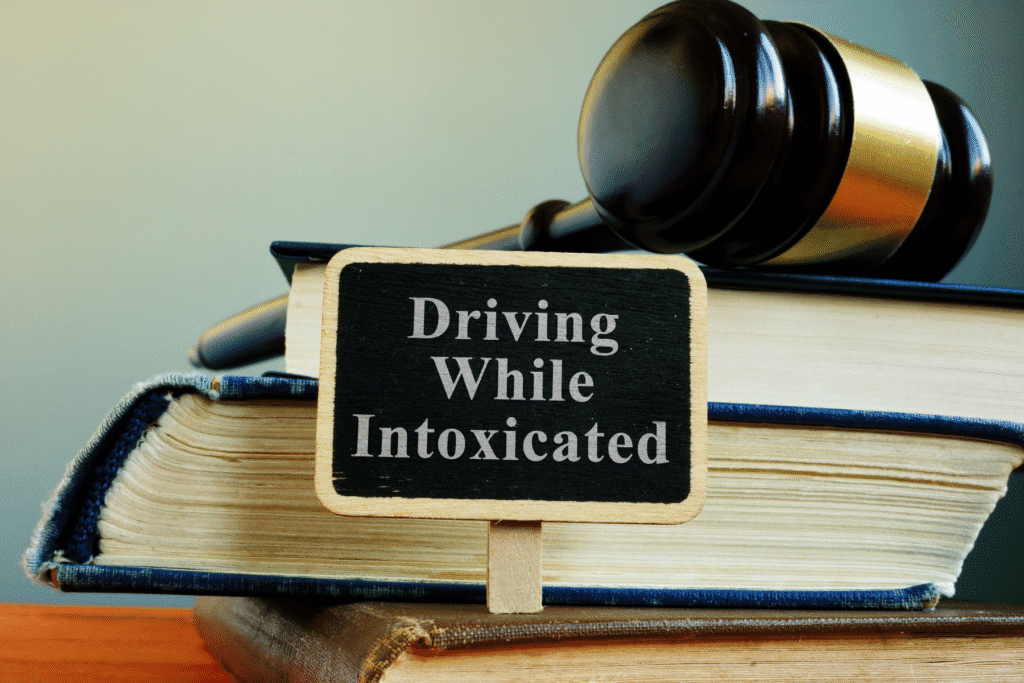 Driving While Intoxicated legal concept with gavel and law books in Mesa, Arizona
