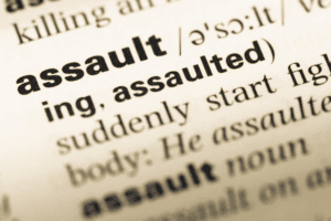 Definition of aggravated assault highlighted in a legal dictionary