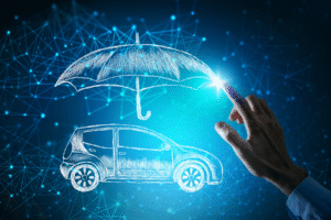 Digital concept of Arizona car insurance protection with Rideout Law Group