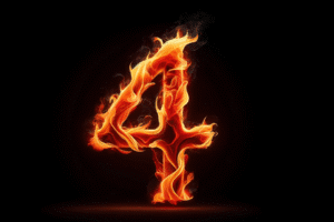 Burning number 4 symbolizing intensity of Class 4 felony charges in Arizona