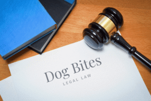 Dog Bite Legal Law Document and Gavel on Desk – Arizona Injury Law