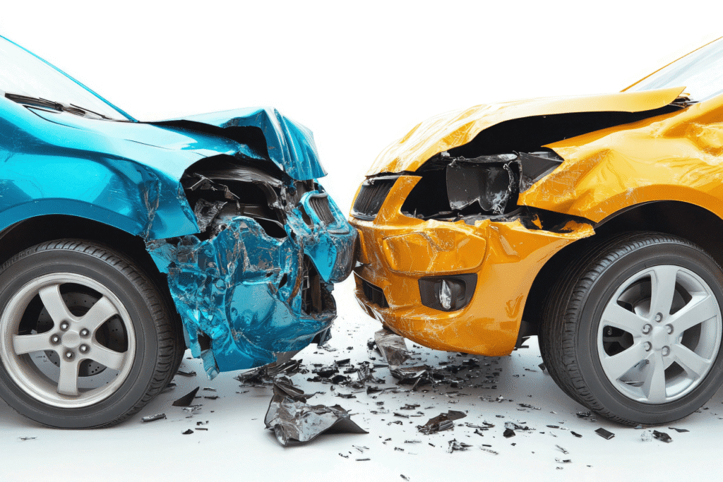 Head-on car collision damage in Arizona - Rideout Law Group auto accident attorney