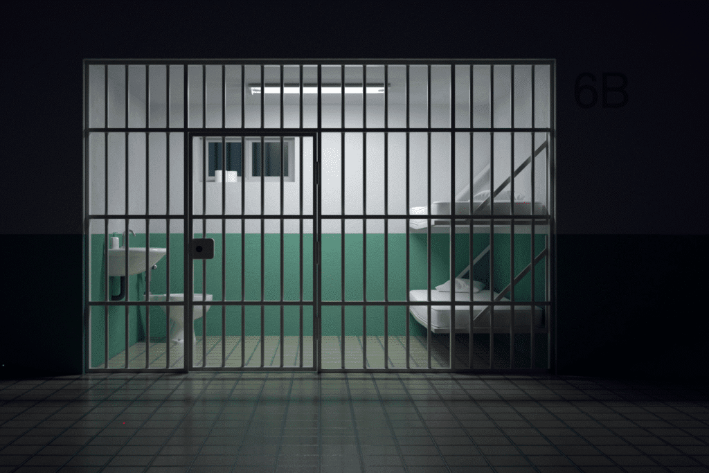 Scottsdale City Jail holding cell interior with bunk beds and toilet