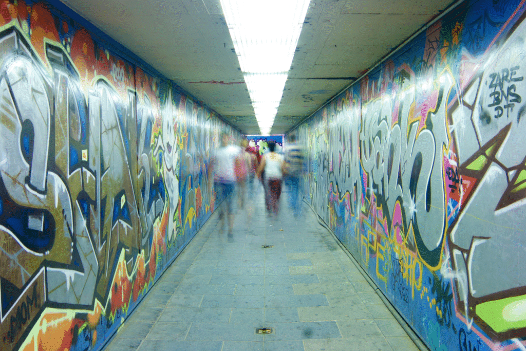 Graffiti in Arizona pedestrian tunnel, potential criminal damage under ARS 13-1602