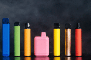 Arizona vape pens and e-cigarettes displayed in colorful lineup