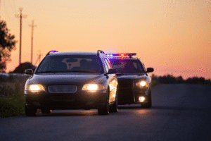 Traffic stop at sunset involving DUI arrest in Gilbert, Arizona