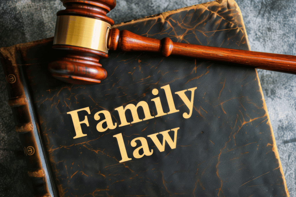 Family law book with gavel symbolizing Arizona divorce and spousal maintenance cases