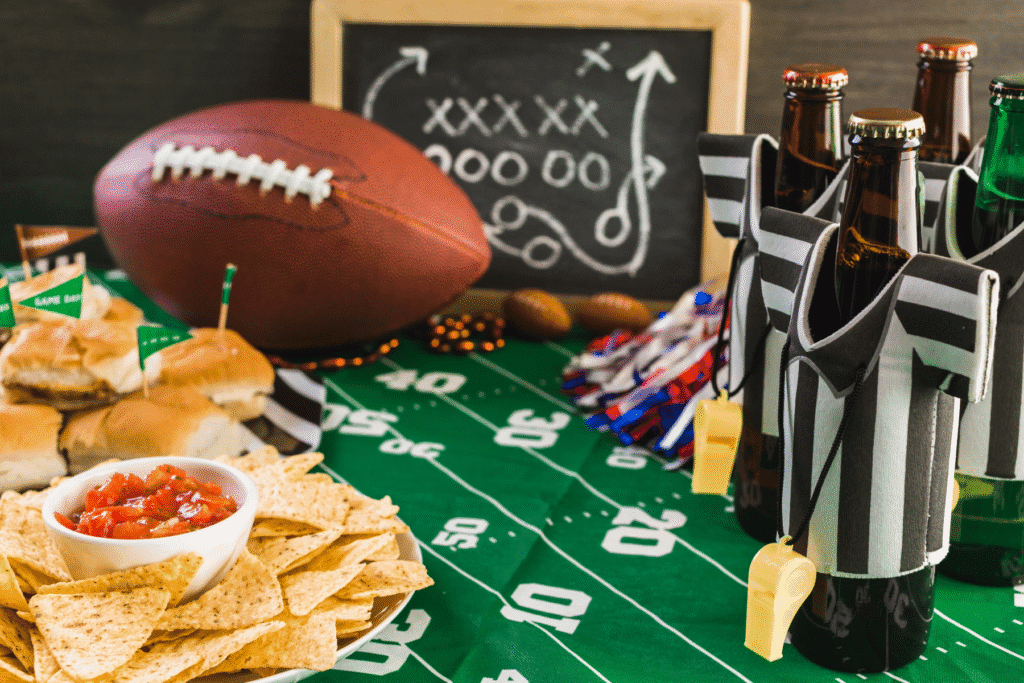 Super Bowl party snacks and drinks—common setting for DUI and arrest risks in Arizona