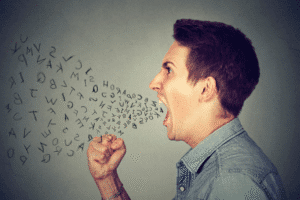 Angry man yelling verbal threat concept – criminal defense in Arizona