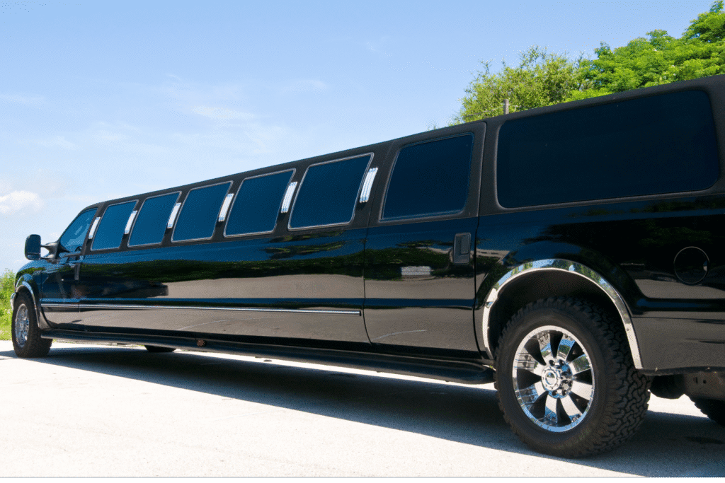 Black stretch limousine parked on road – Rideout Law Group, Arizona limo accident legal services