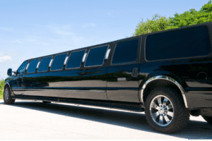 Black stretch limousine parked on road – Rideout Law Group, Arizona limo accident legal services