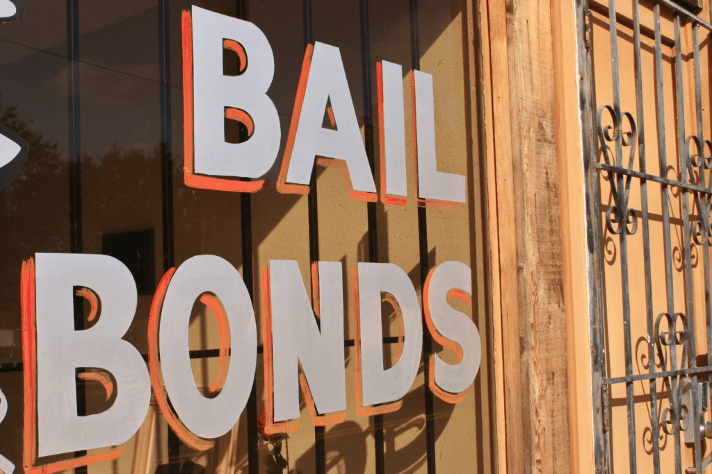 Bail bonds sign outside jail facility representing Arizona criminal defense in Scottsdale and Lake Havasu