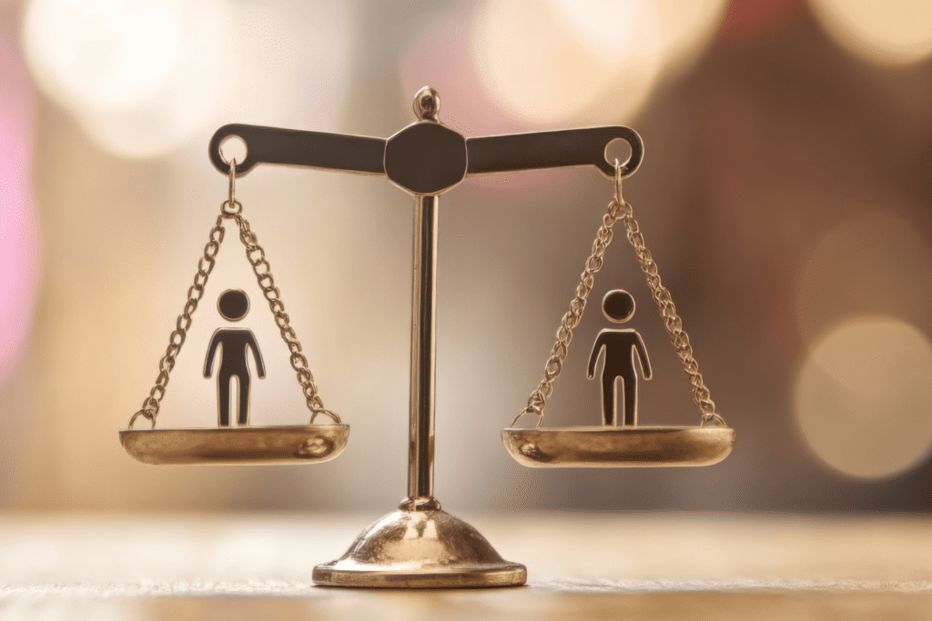 Legal separation representation with balanced scales showing equality in Arizona family law