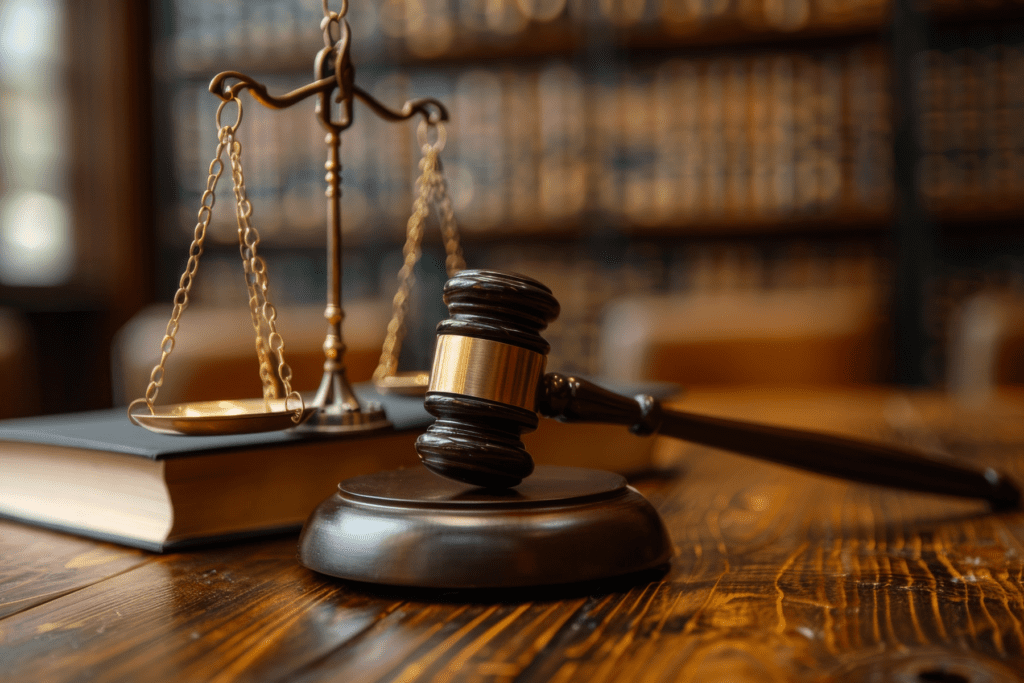 Criminal Defense Attorney courtroom gavel and scales in Scottsdale Arizona law office