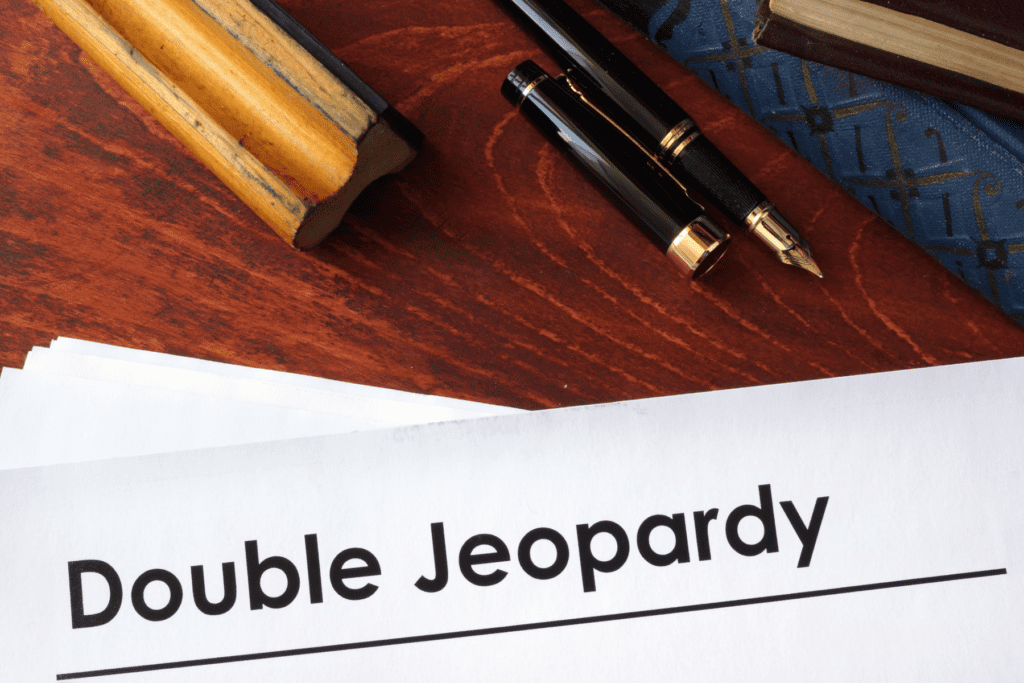 Double Jeopardy Legal Document with Gavel and Pen in Arizona Criminal Defense Context